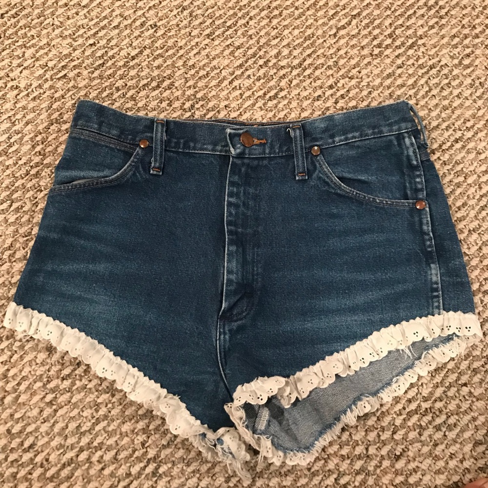 Wrangler lace denim shorts